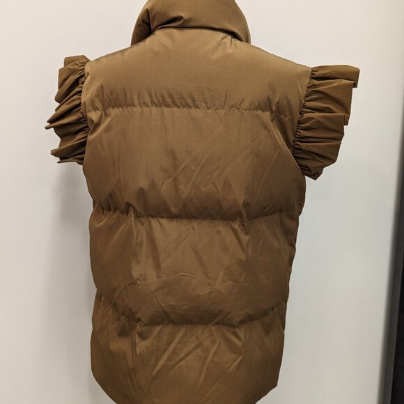 Bucket List Down Vest with ruffled sleeve Size M - Picture 2 of 3